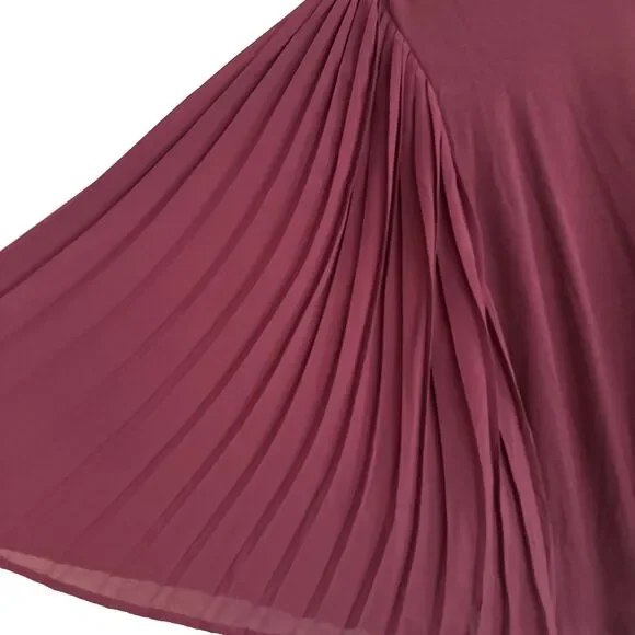 J Jill Bordeaux Pleated Bell Sleeve Top Womens Sz XL V Neck Flowing Dramatic NEW - Picture 10 of 15